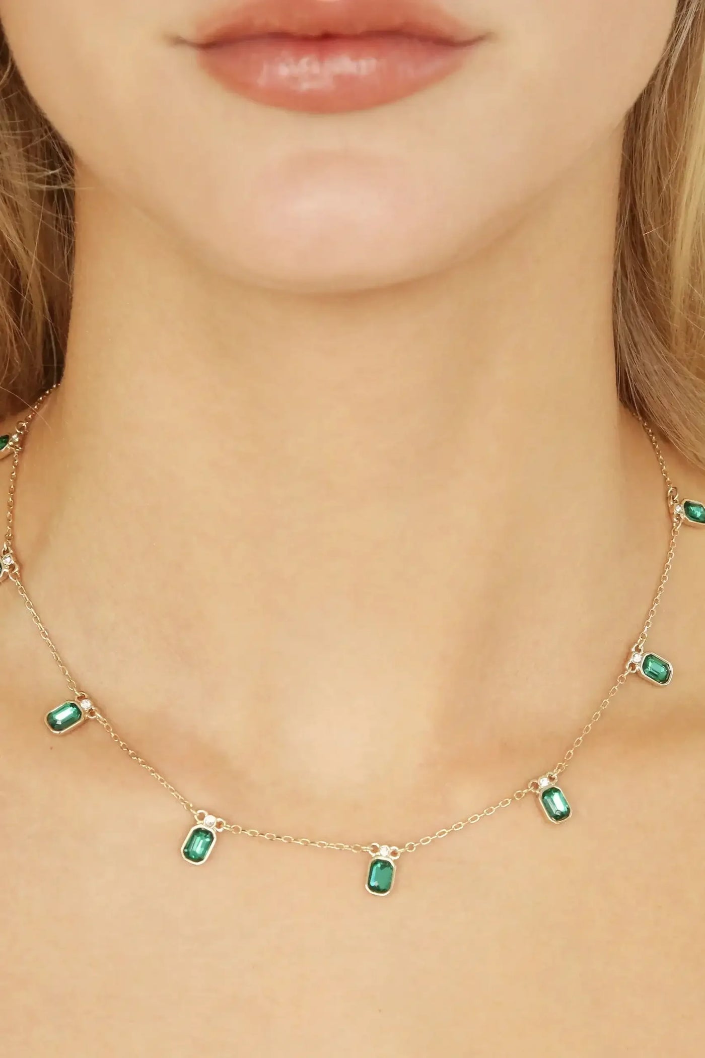 Deco Crystal Charm Necklace