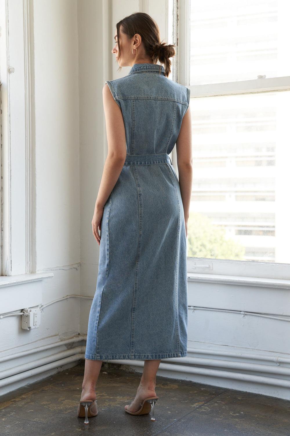 JUST FOLLOW ME - DENIM MIDI DRESS