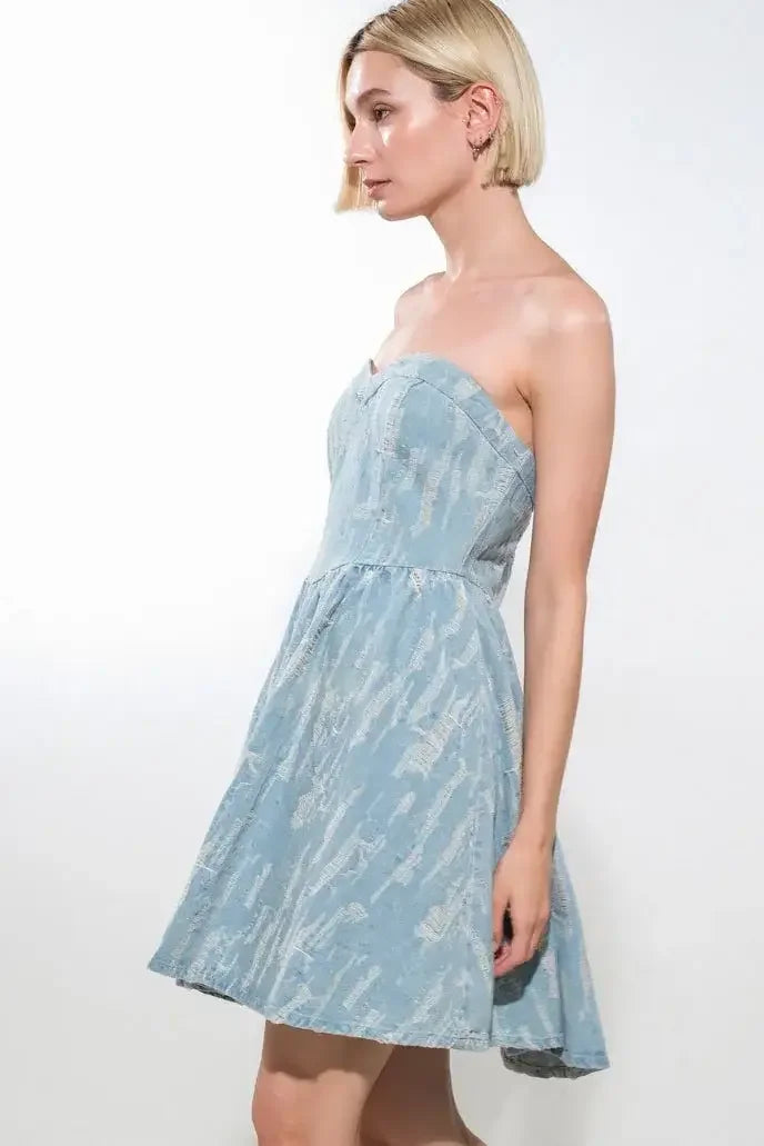 ROADTRIP REBEL - DISTRESSED DENIM MINI DRESS