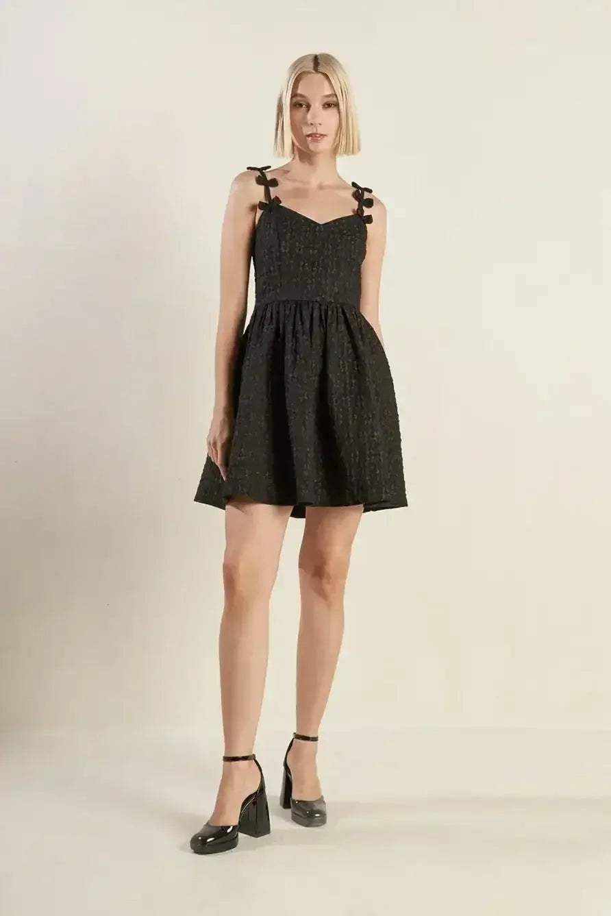 COVETED SWEETNESS BOW DETAIL MINI DRESS