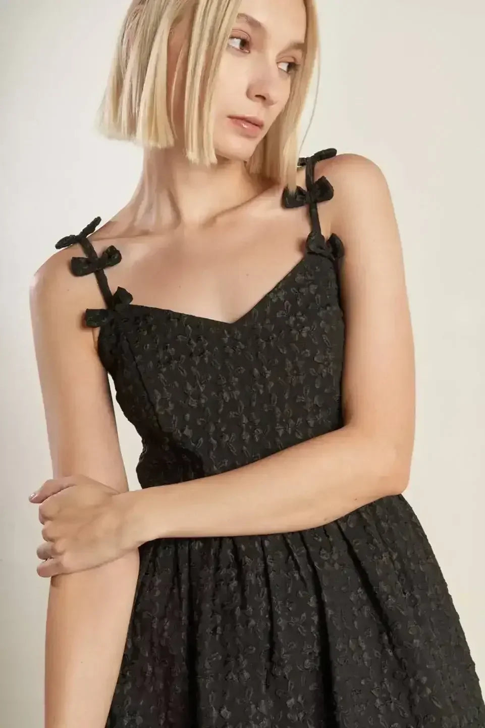 COVETED SWEETNESS BOW DETAIL MINI DRESS