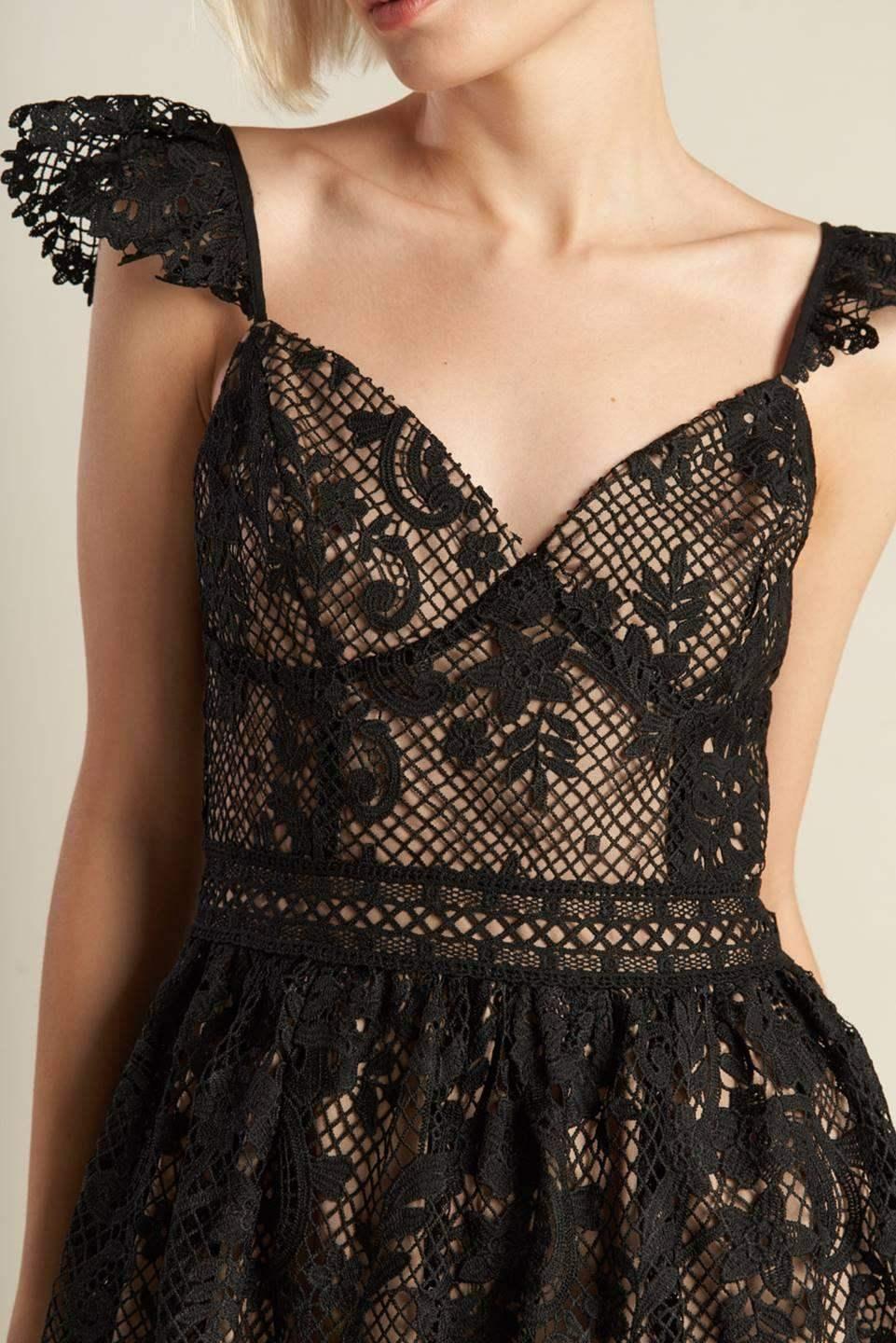 KNOW YOU BETTER LACE BLACK MIDI DRESS