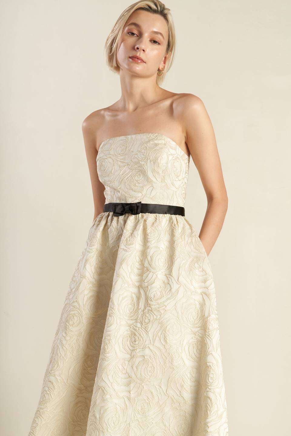 GET WHAT YOU NEED CHAMPAGNE MIDI DRESS - FINAL SALE