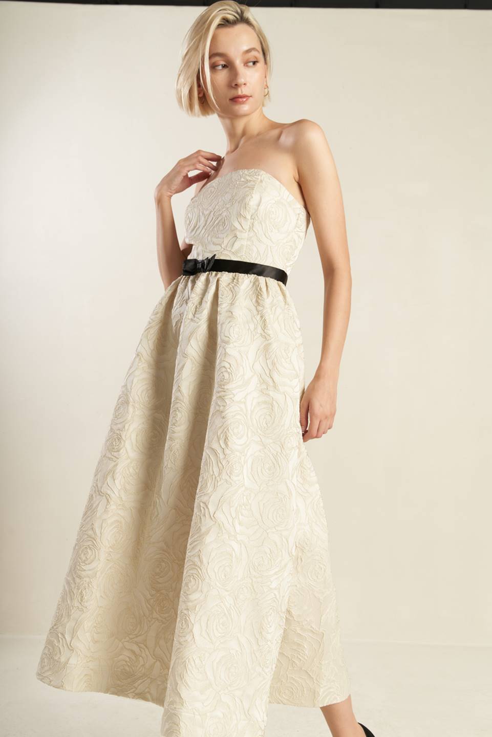 GET WHAT YOU NEED CHAMPAGNE MIDI DRESS - FINAL SALE