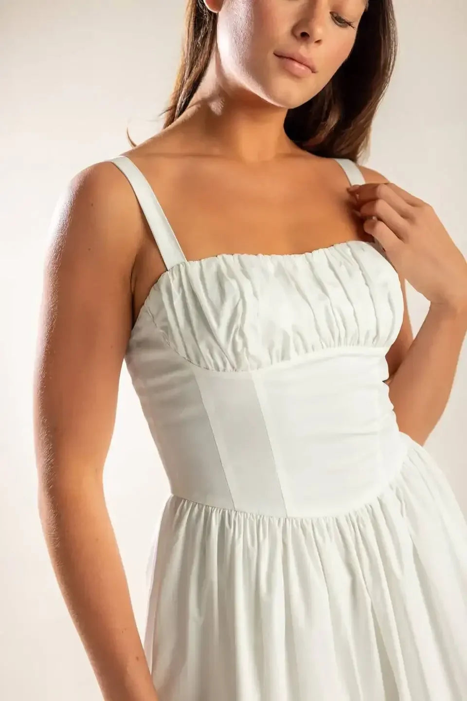 EASILY LOVED - RUCHED MIDI DRESS