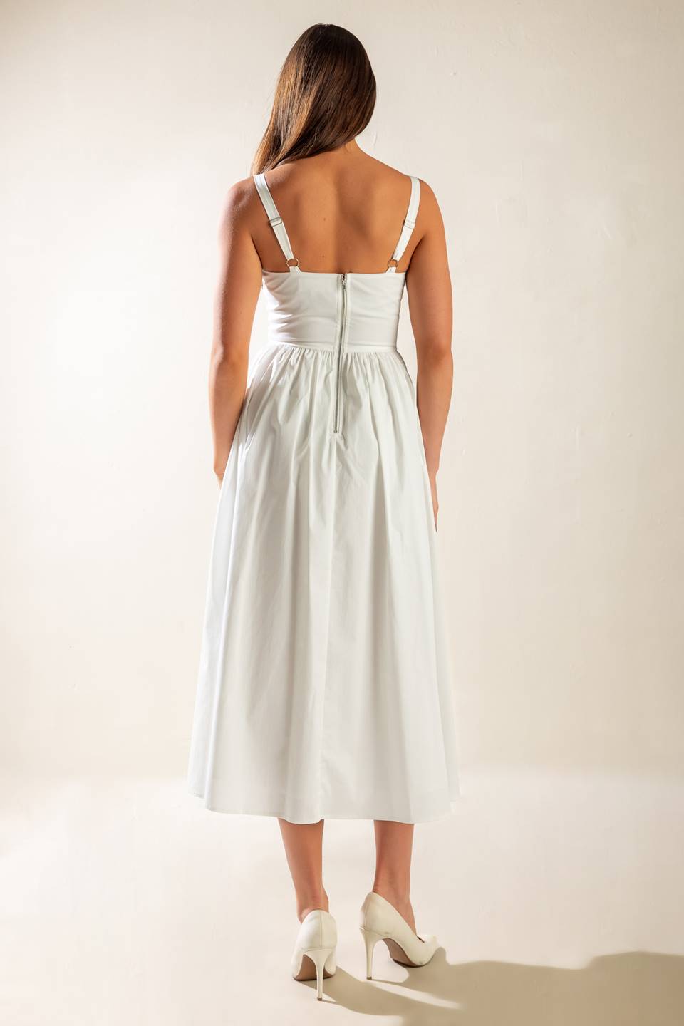 EASILY LOVED - RUCHED MIDI DRESS