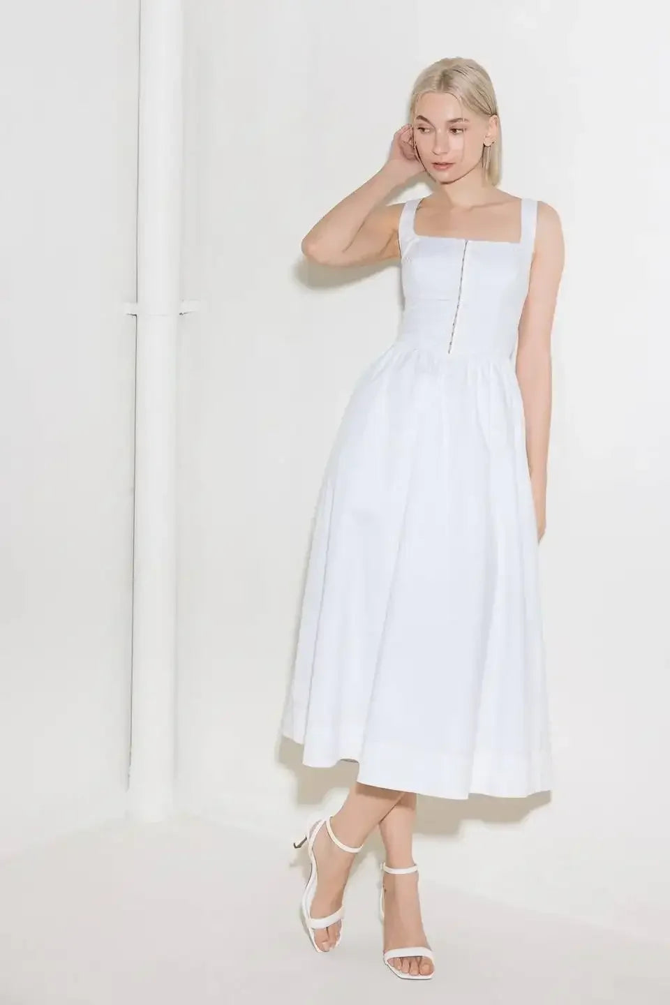 CATCH THE SUN WHITE MIDI DRESS