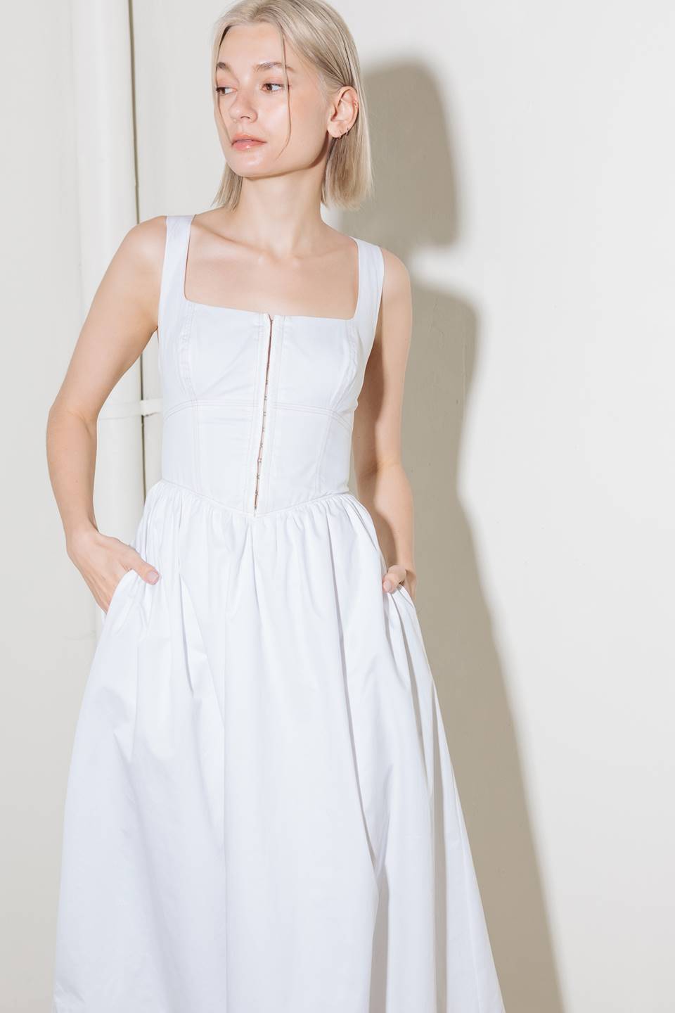 CATCH THE SUN WHITE MIDI DRESS