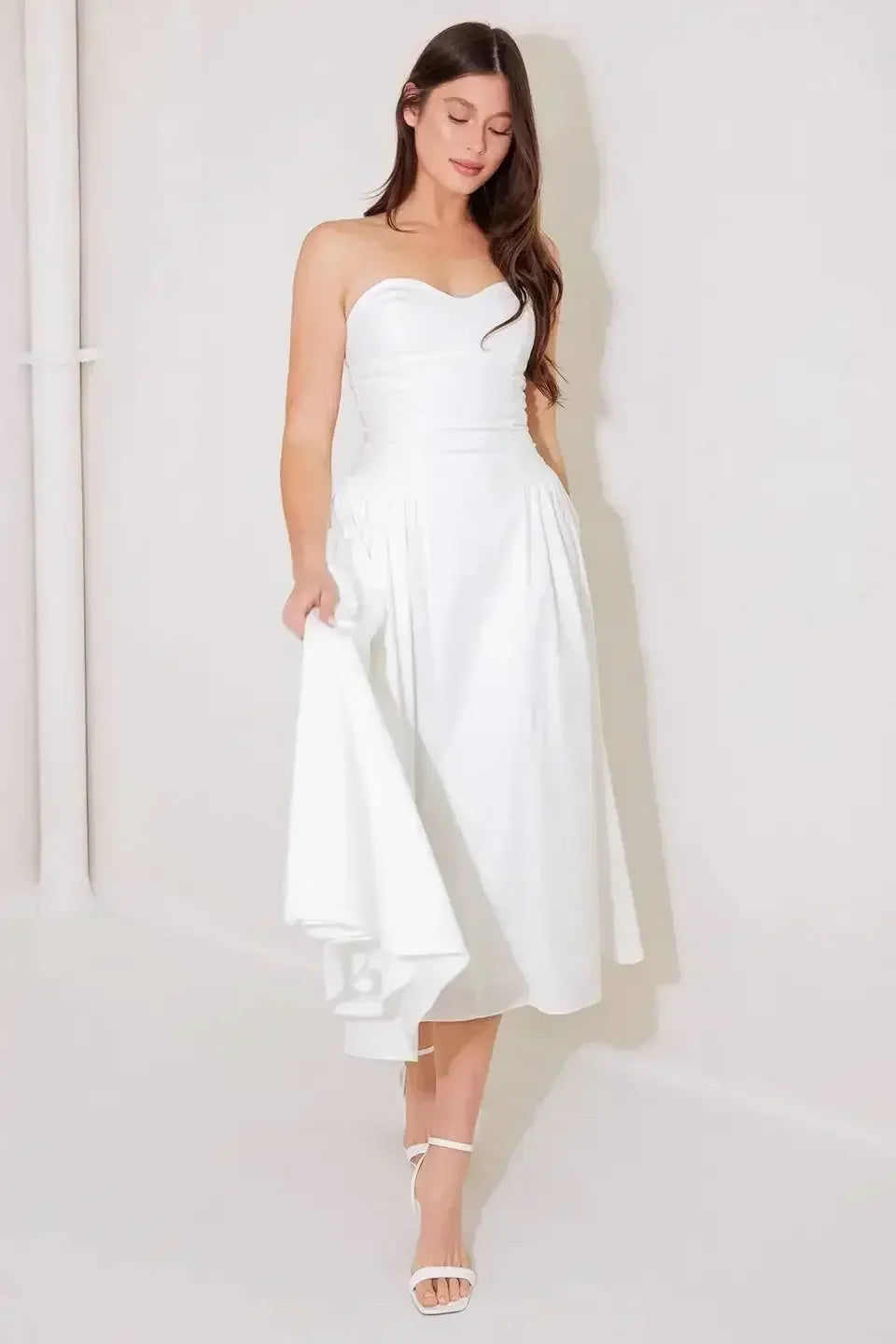 GORGEOUS REPUTATION WOVEN MIDI DRESS - FINAL SALE