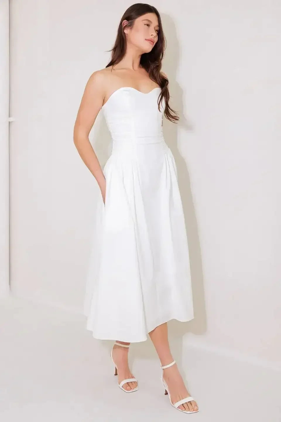 GORGEOUS REPUTATION WOVEN MIDI DRESS - FINAL SALE