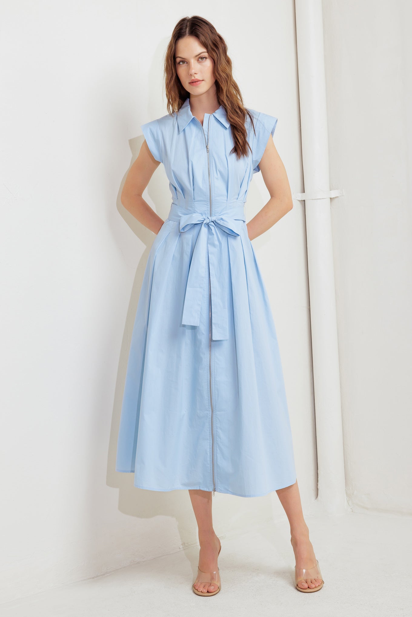 NEWPORT BLUE MIDI SHIRT DRESS