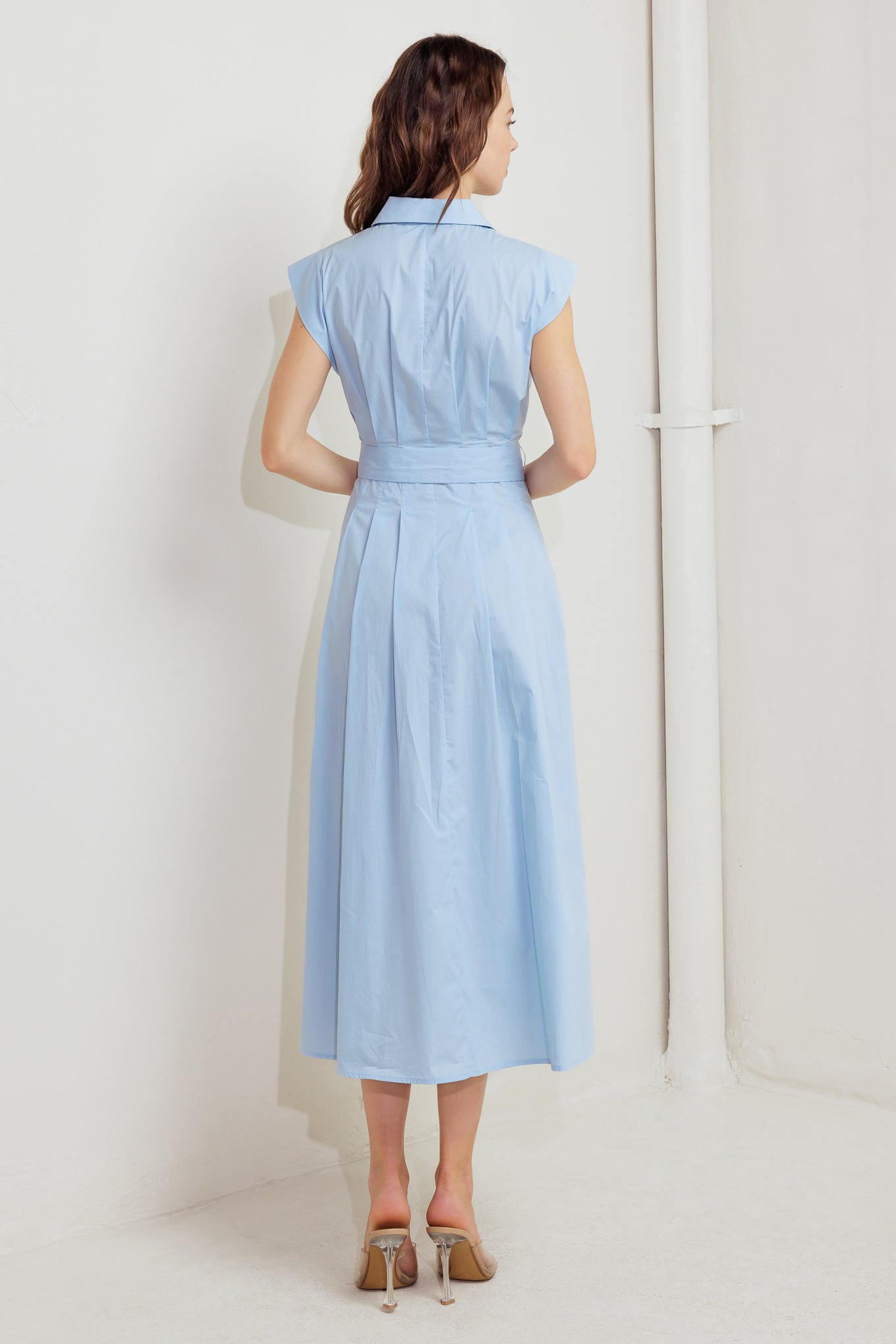 NEWPORT BLUE MIDI SHIRT DRESS