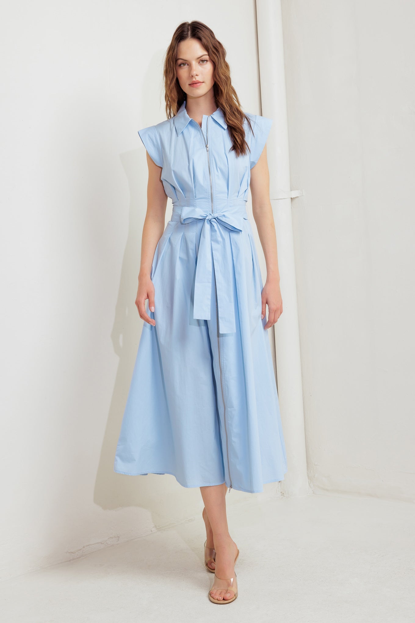 NEWPORT BLUE MIDI SHIRT DRESS