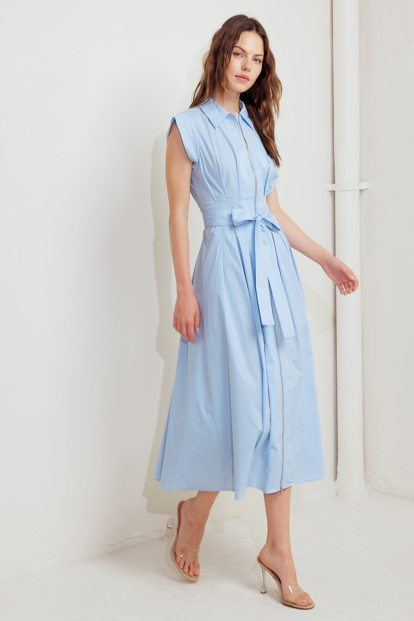NEWPORT BLUE MIDI SHIRT DRESS