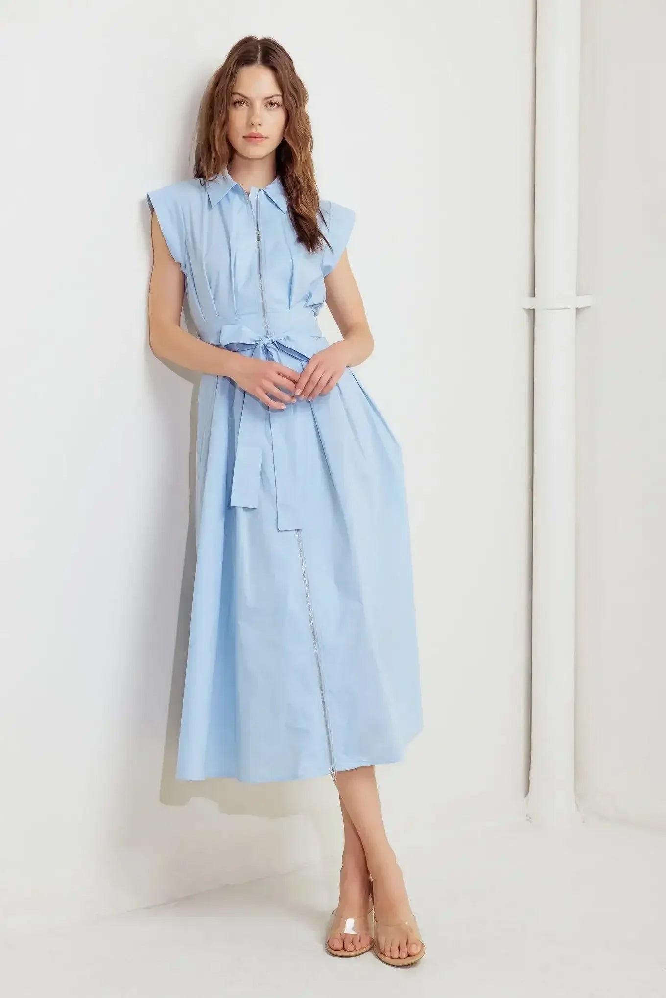 NEWPORT BLUE MIDI SHIRT DRESS