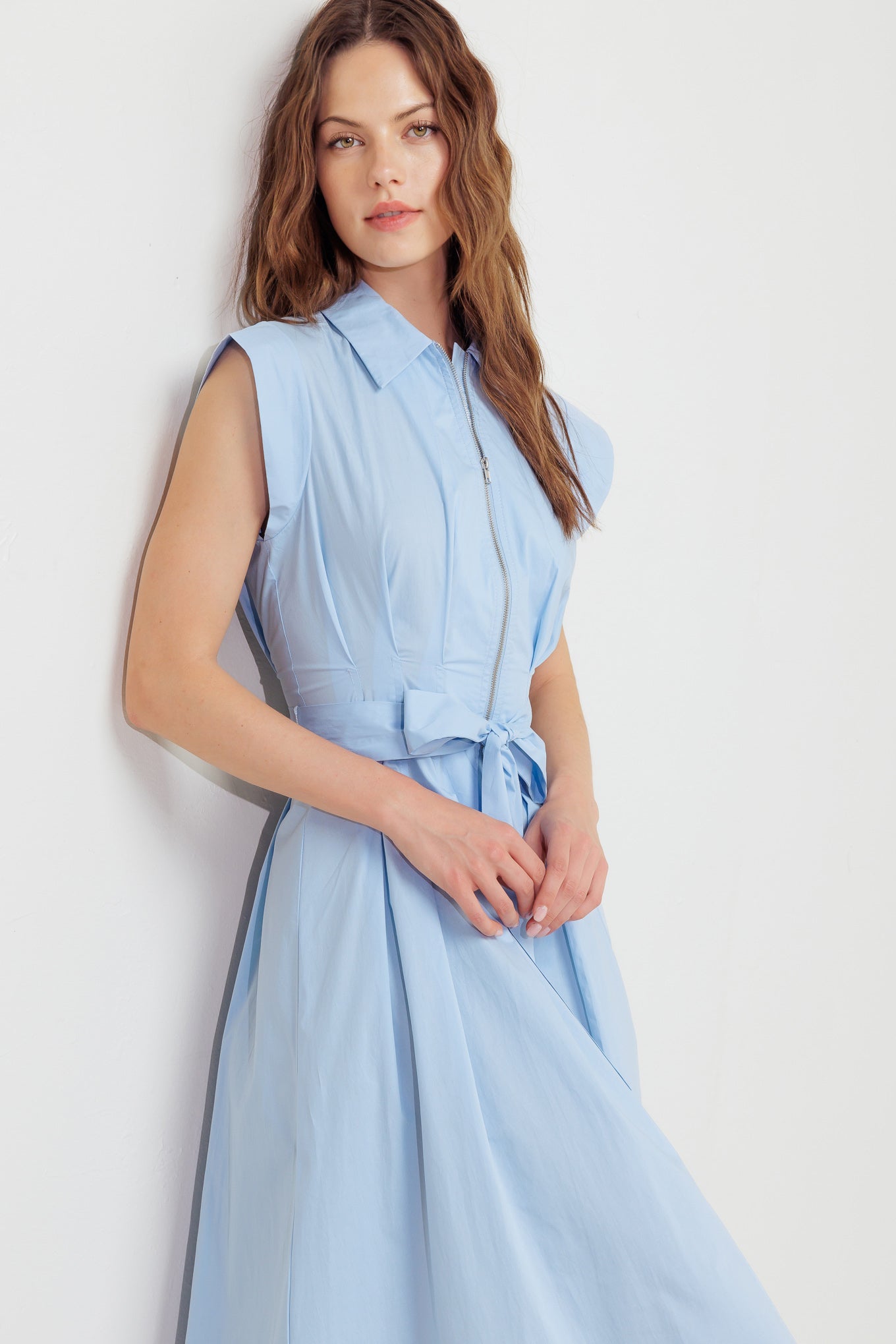 NEWPORT BLUE MIDI SHIRT DRESS