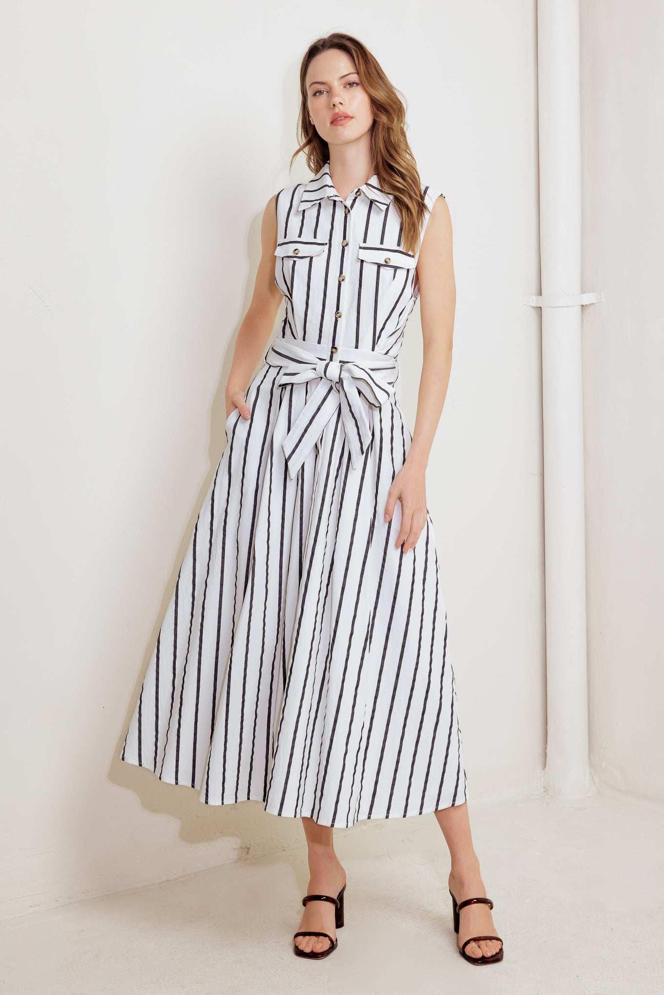 LEXINGTON STRIPE MIDI DRESS