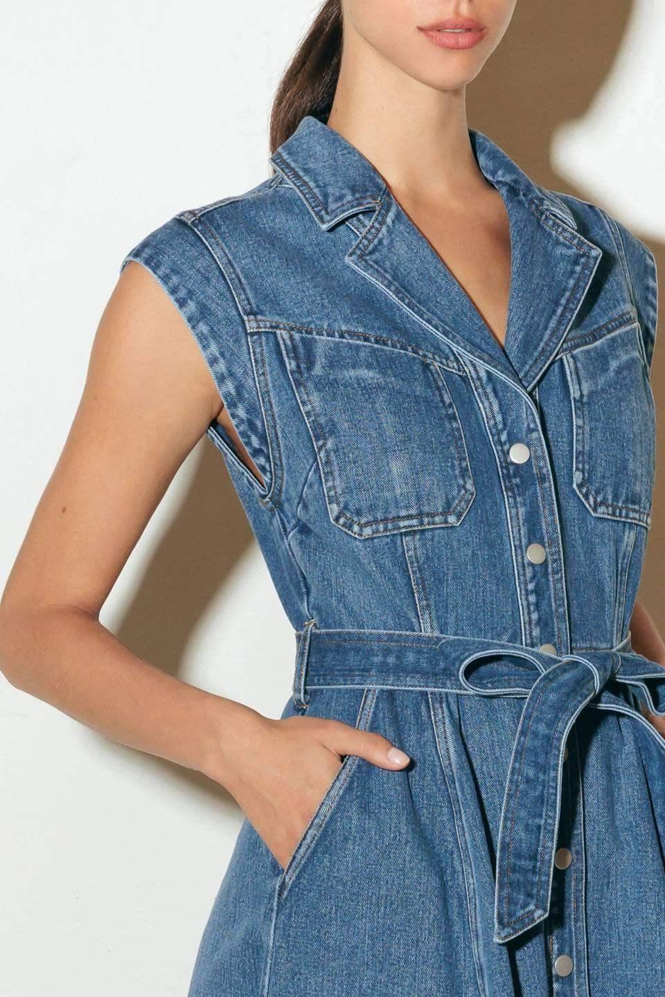 Ellery Washed Denim Midi Shirt Dress