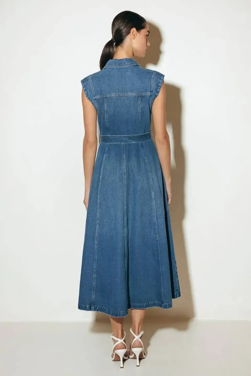 Ellery Washed Denim Midi Shirt Dress