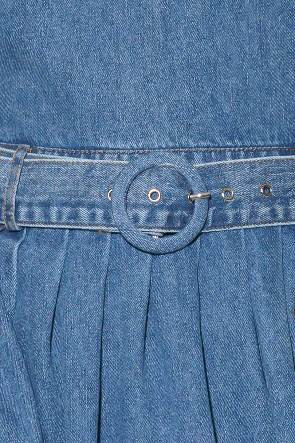 EFFORTLESS EDGE - OPEN BACK DENIM MIDI DRESS