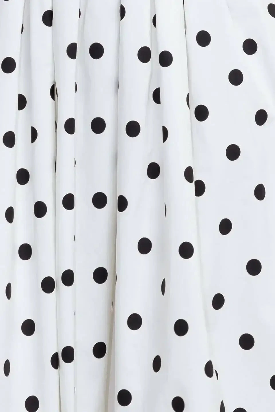 WHITE & BLACK POLKA DOT BUBBLE HEM MIDI DRESS