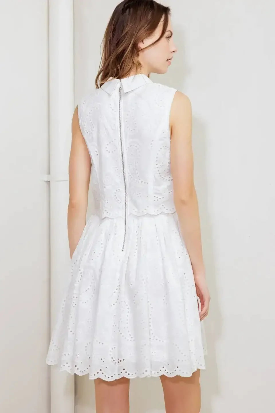 JOVIE WHITE EYELET MINI DRESS