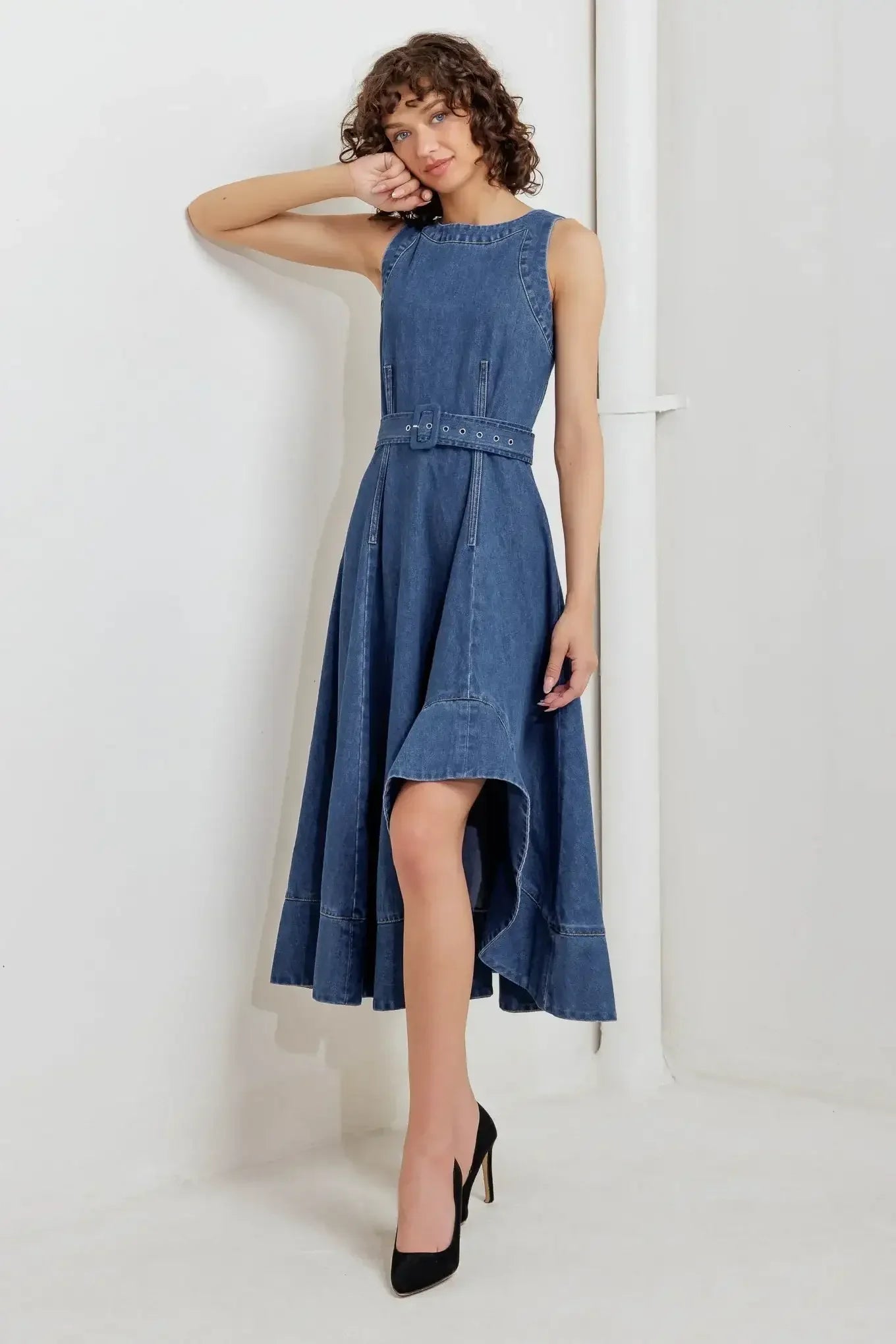 POET’S MUSE DENIM MIDI DRESS