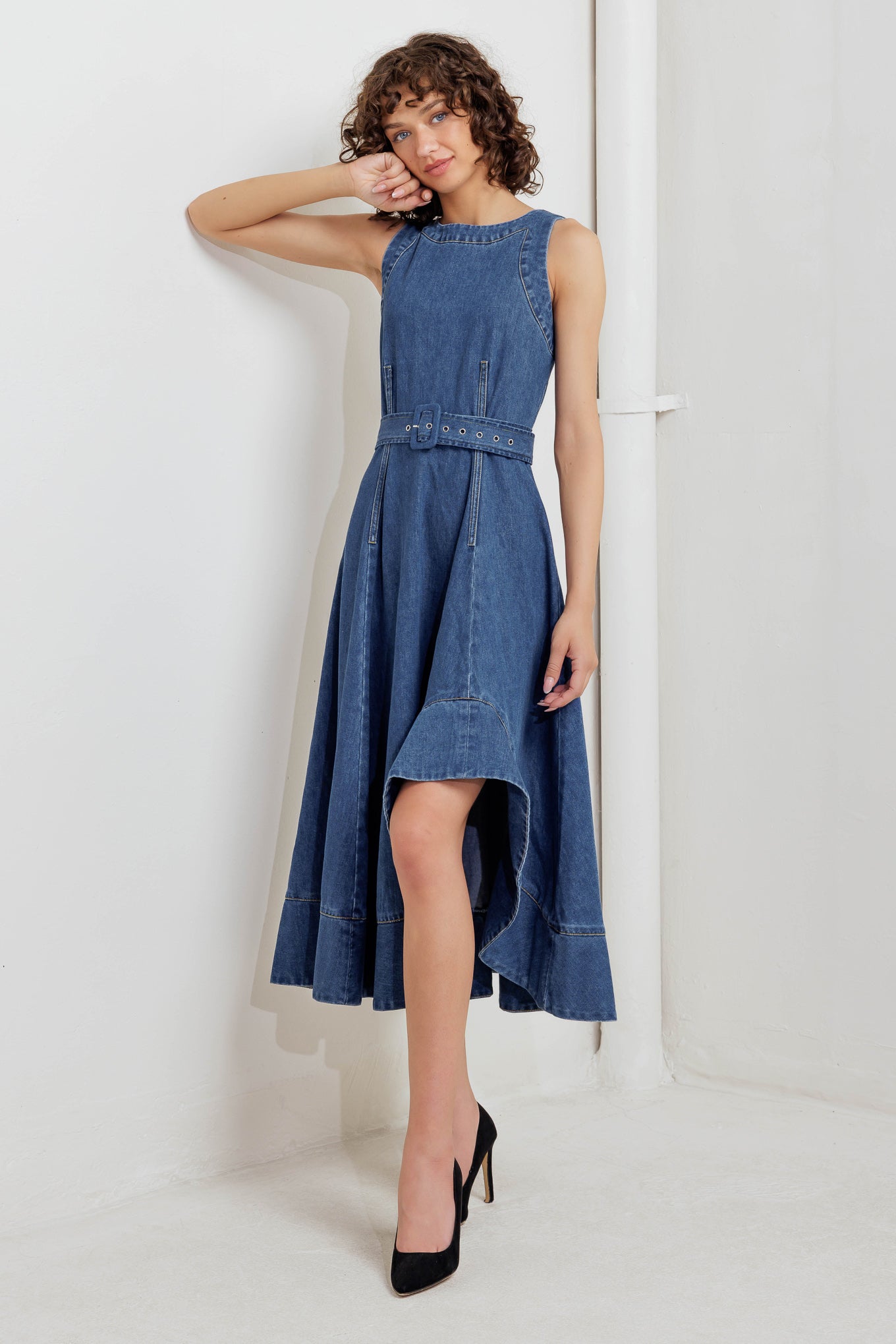 POET’S MUSE DENIM MIDI DRESS