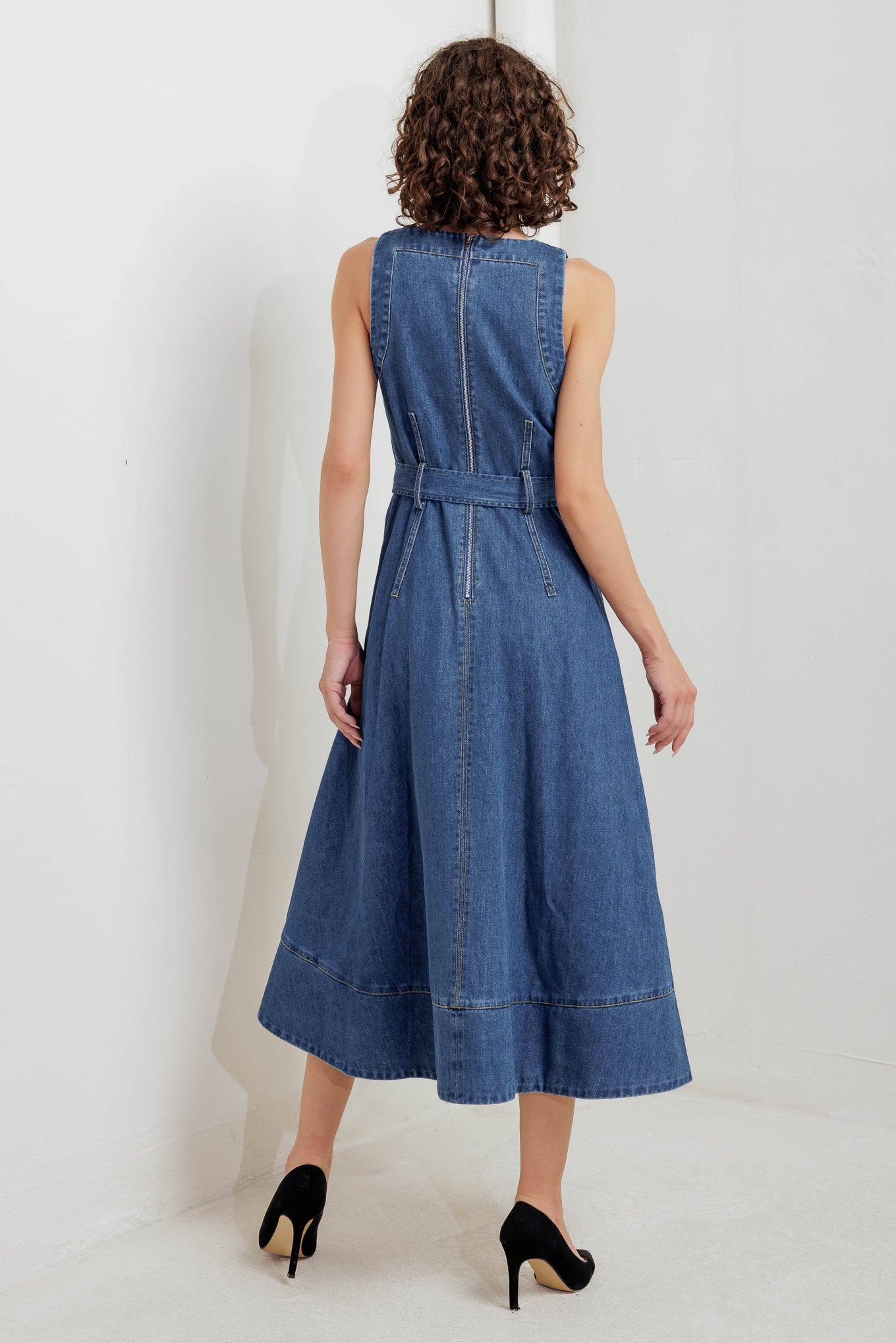 POET’S MUSE DENIM MIDI DRESS