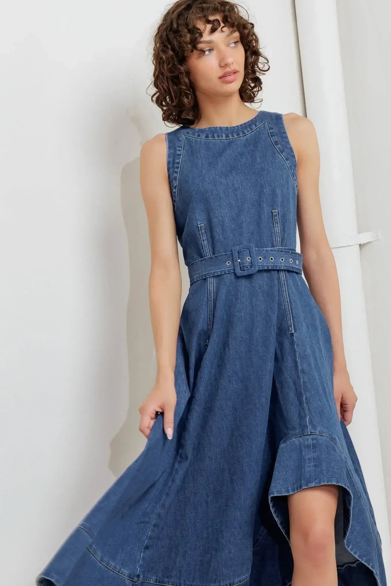 POET’S MUSE DENIM MIDI DRESS