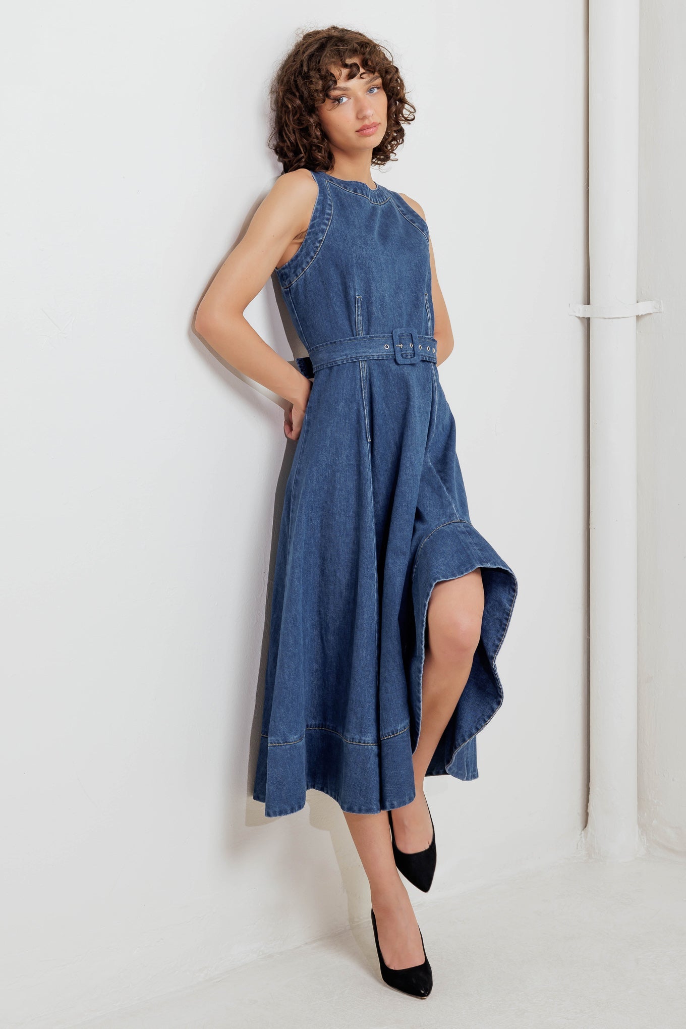 POET’S MUSE DENIM MIDI DRESS