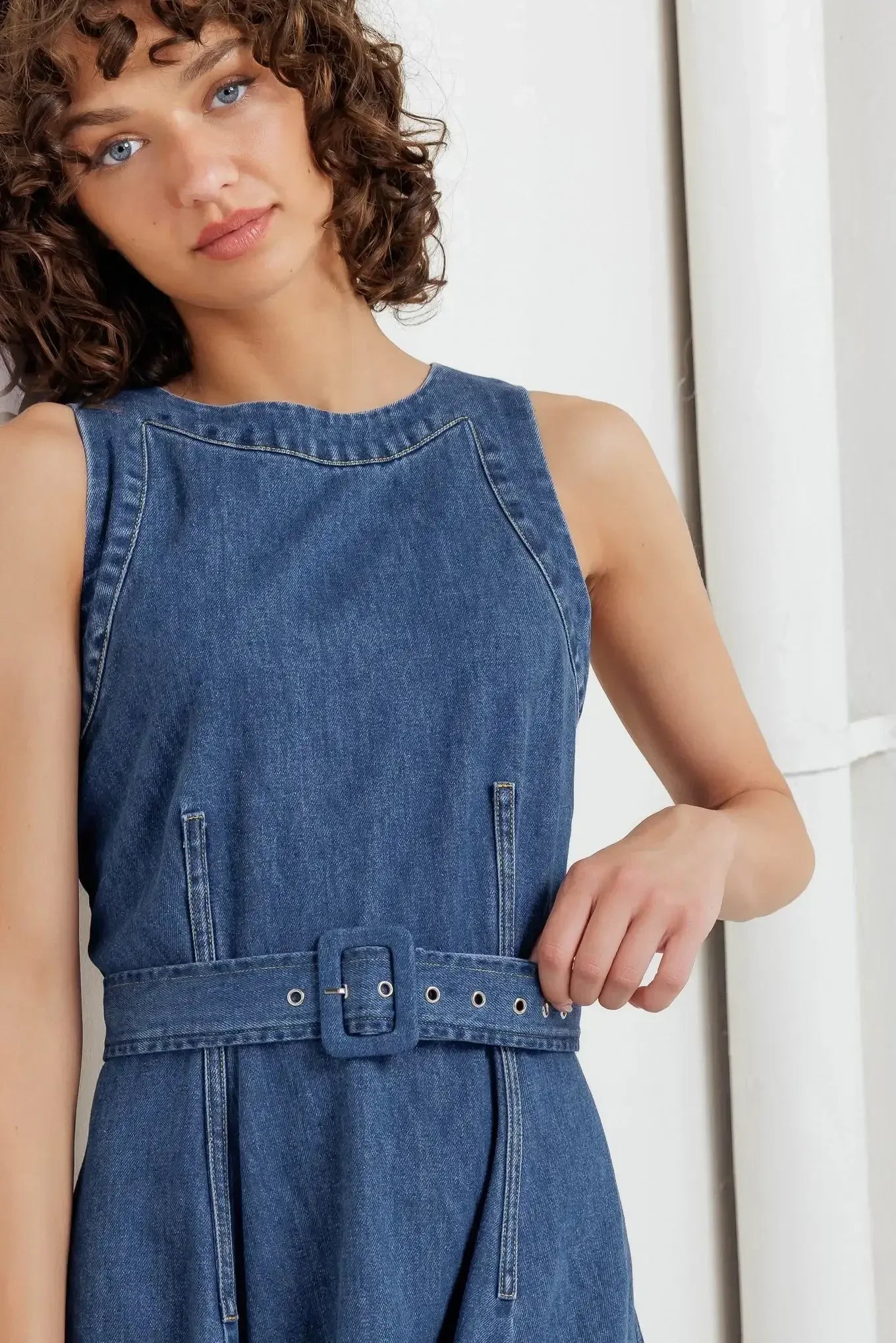 POET’S MUSE DENIM MIDI DRESS