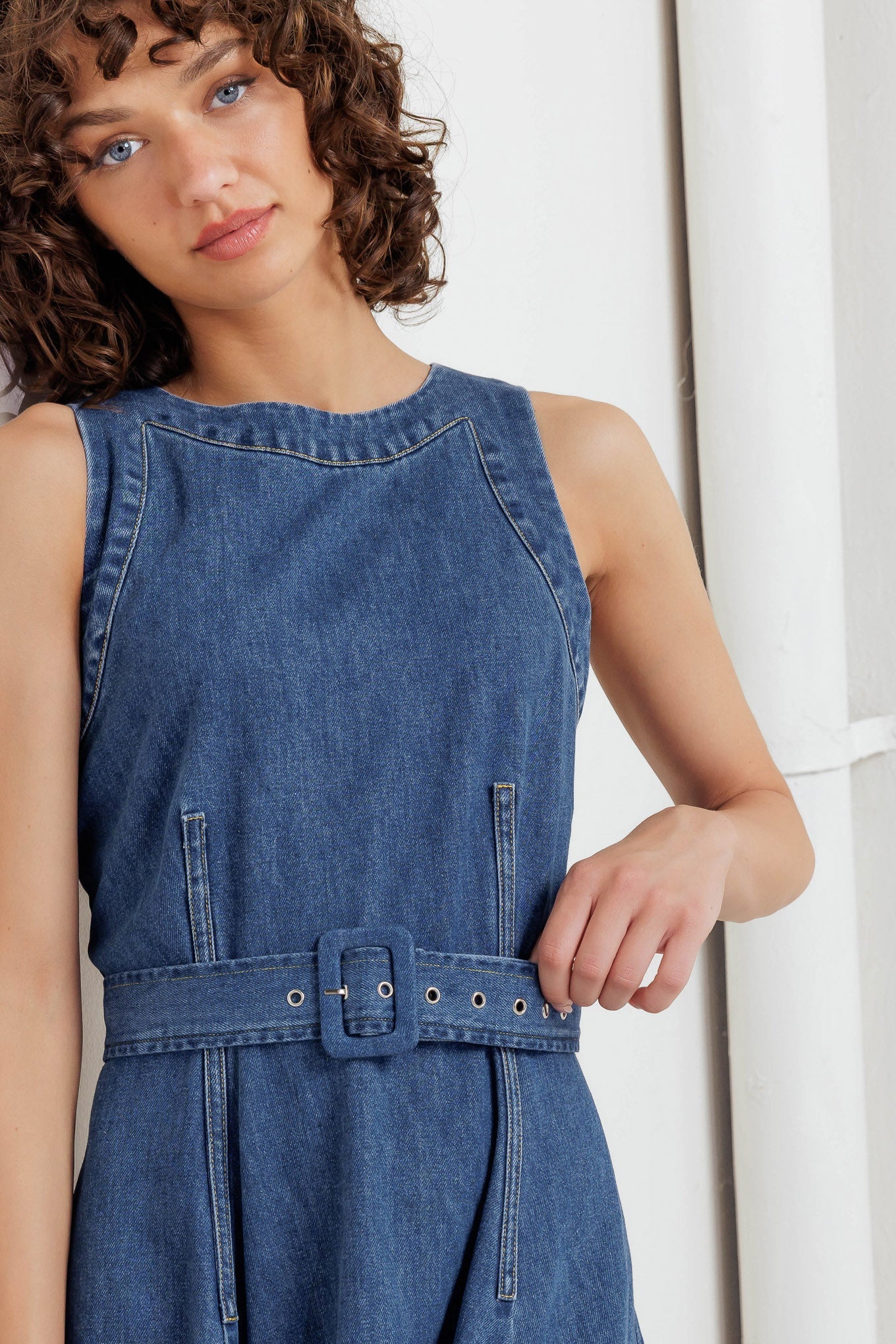 POET’S MUSE DENIM MIDI DRESS