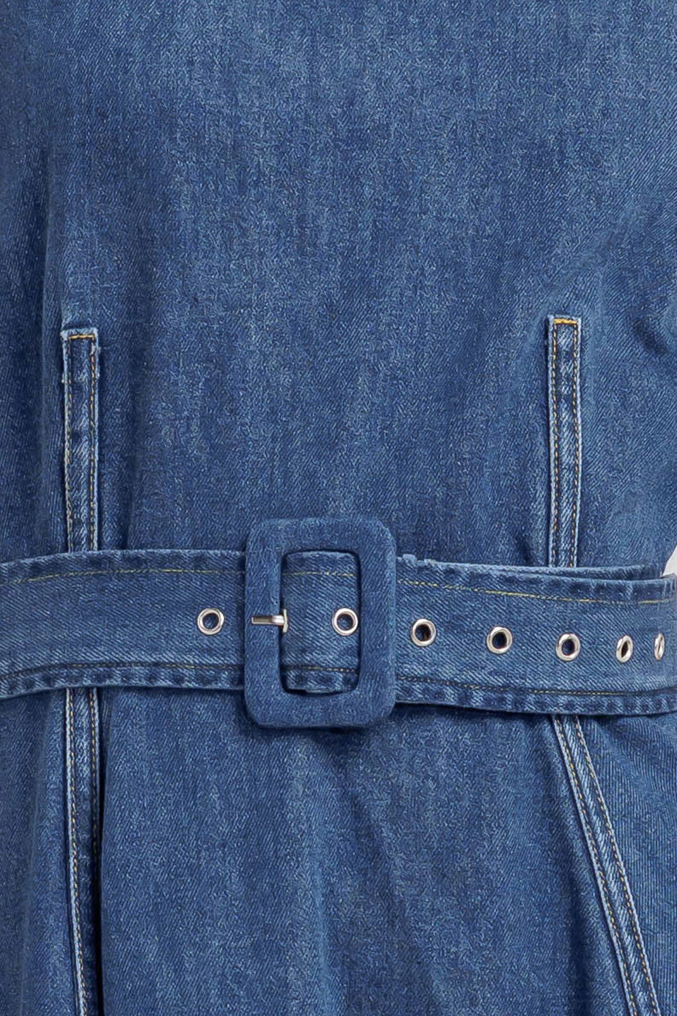 POET’S MUSE DENIM MIDI DRESS