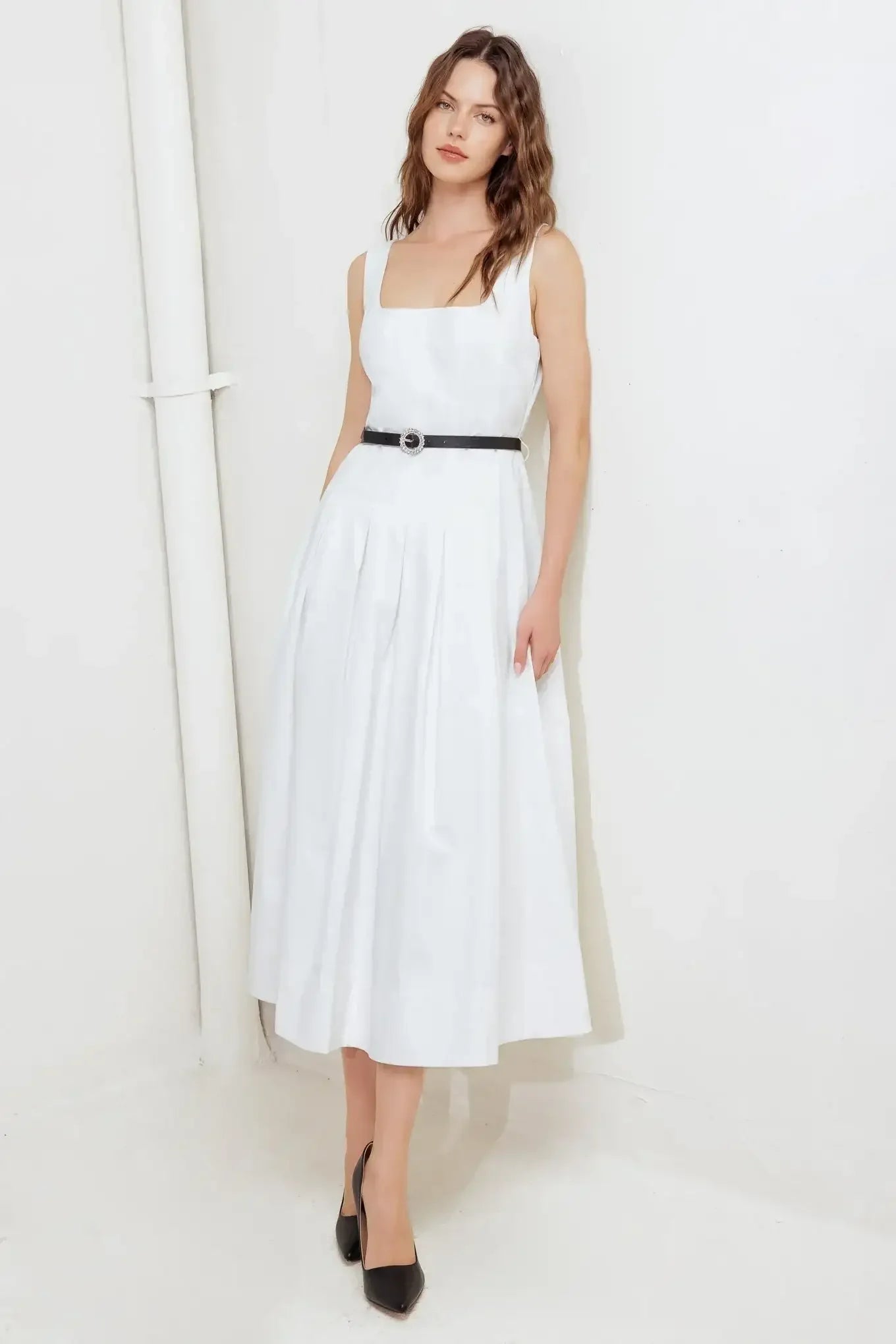 REVERIE WHITE MIDI DRESS