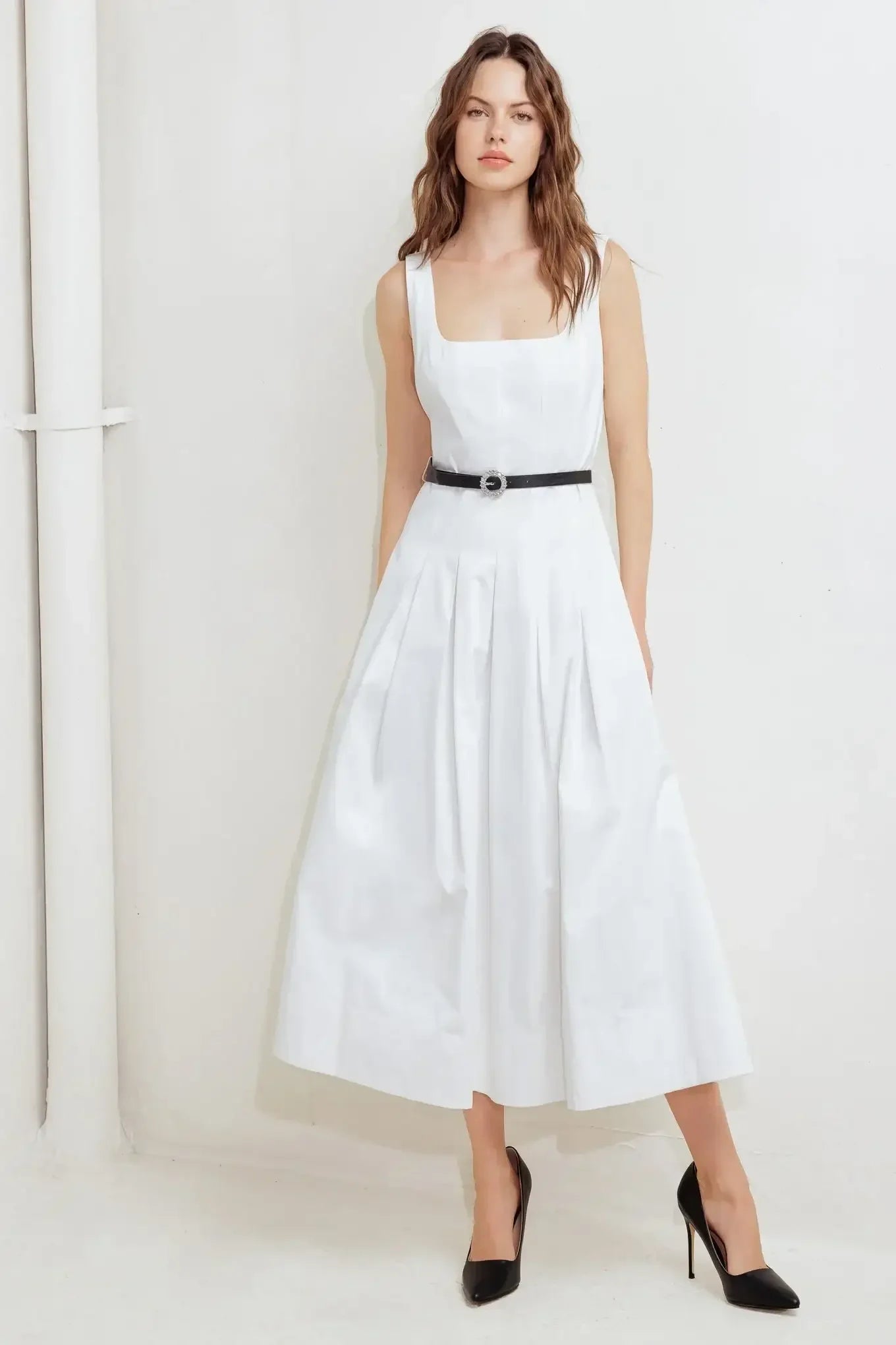 REVERIE WHITE MIDI DRESS