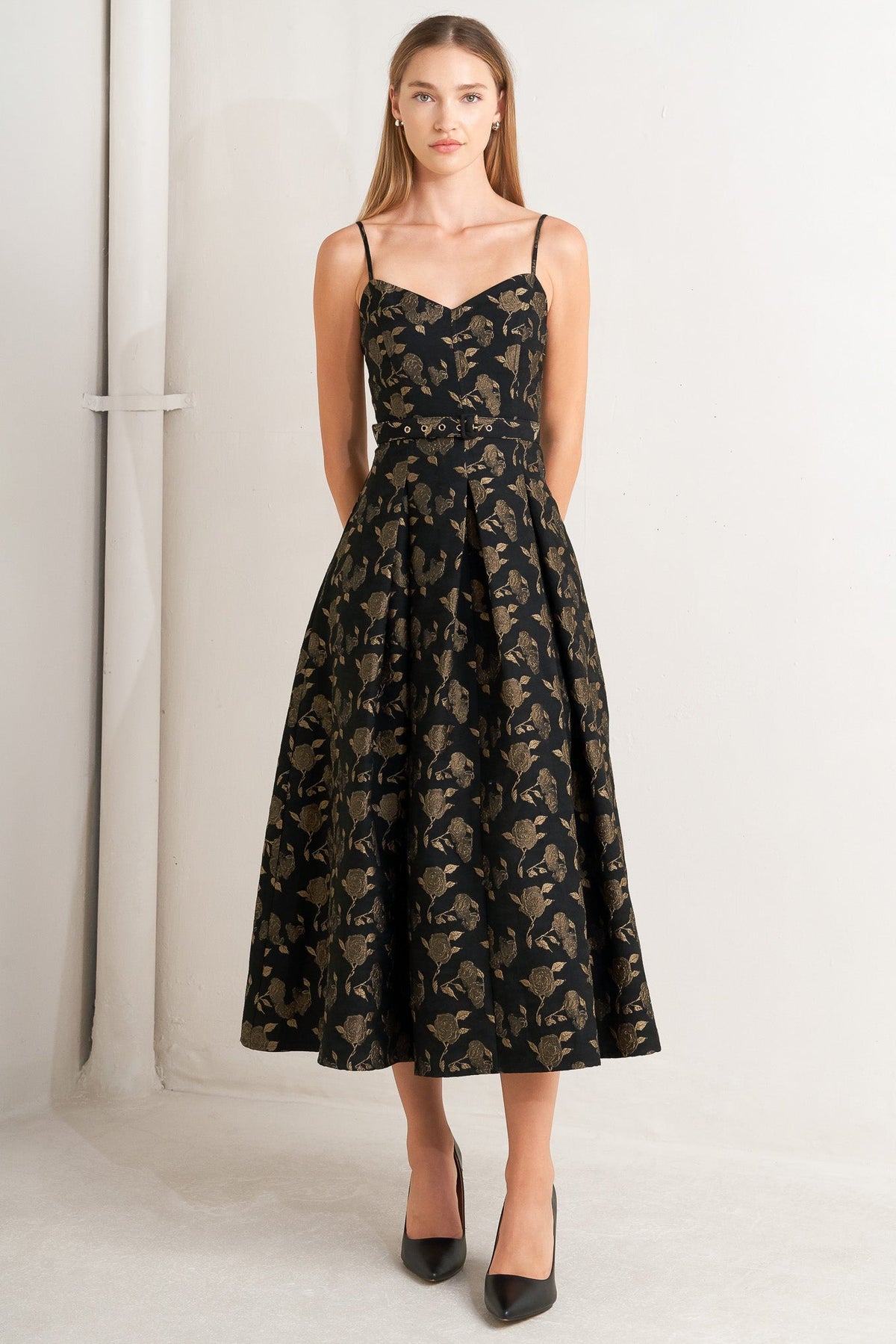 Black floral dress