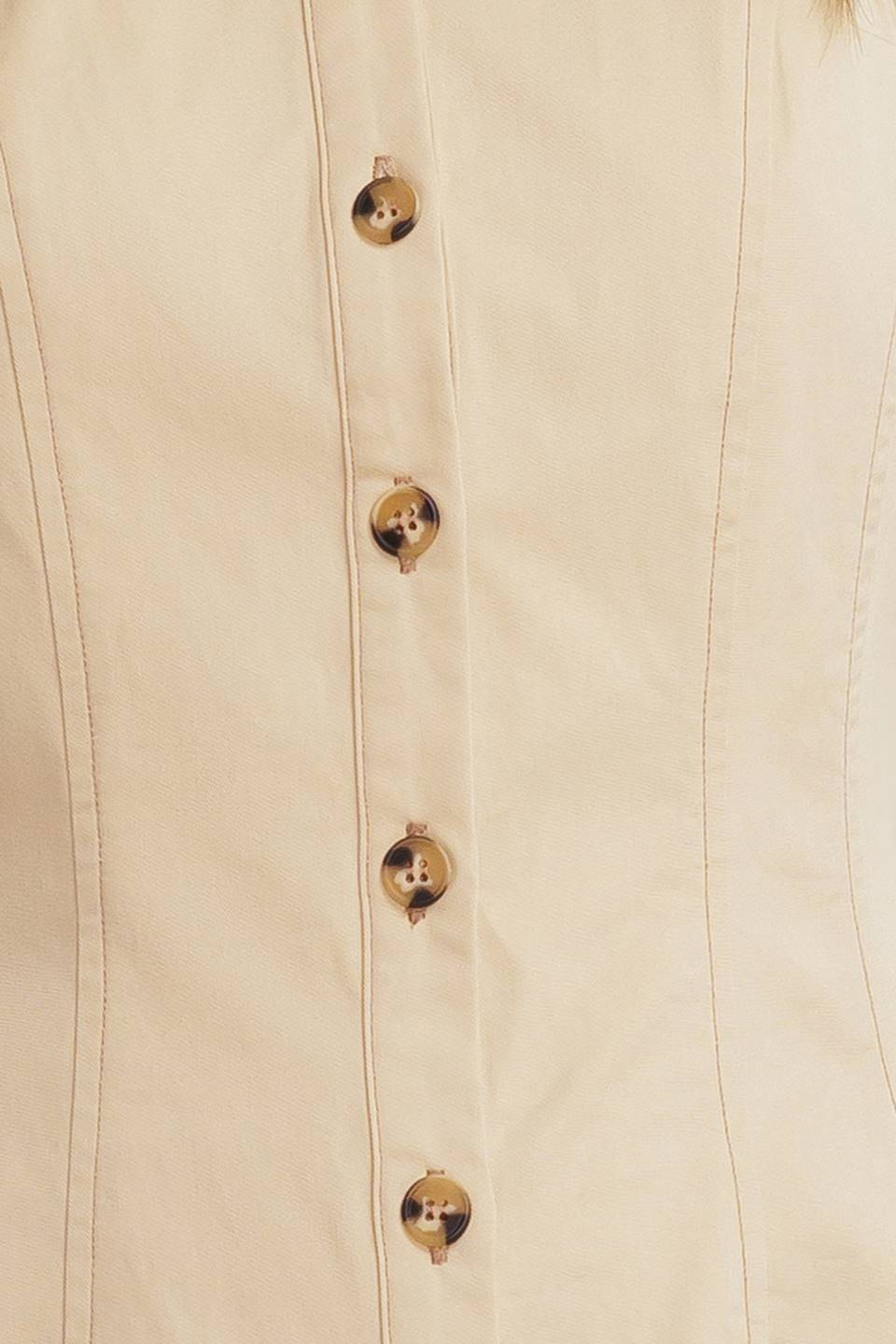 MAISIE MIDI DRESS BUTTON FRONT LIGHT BROWN DRESS