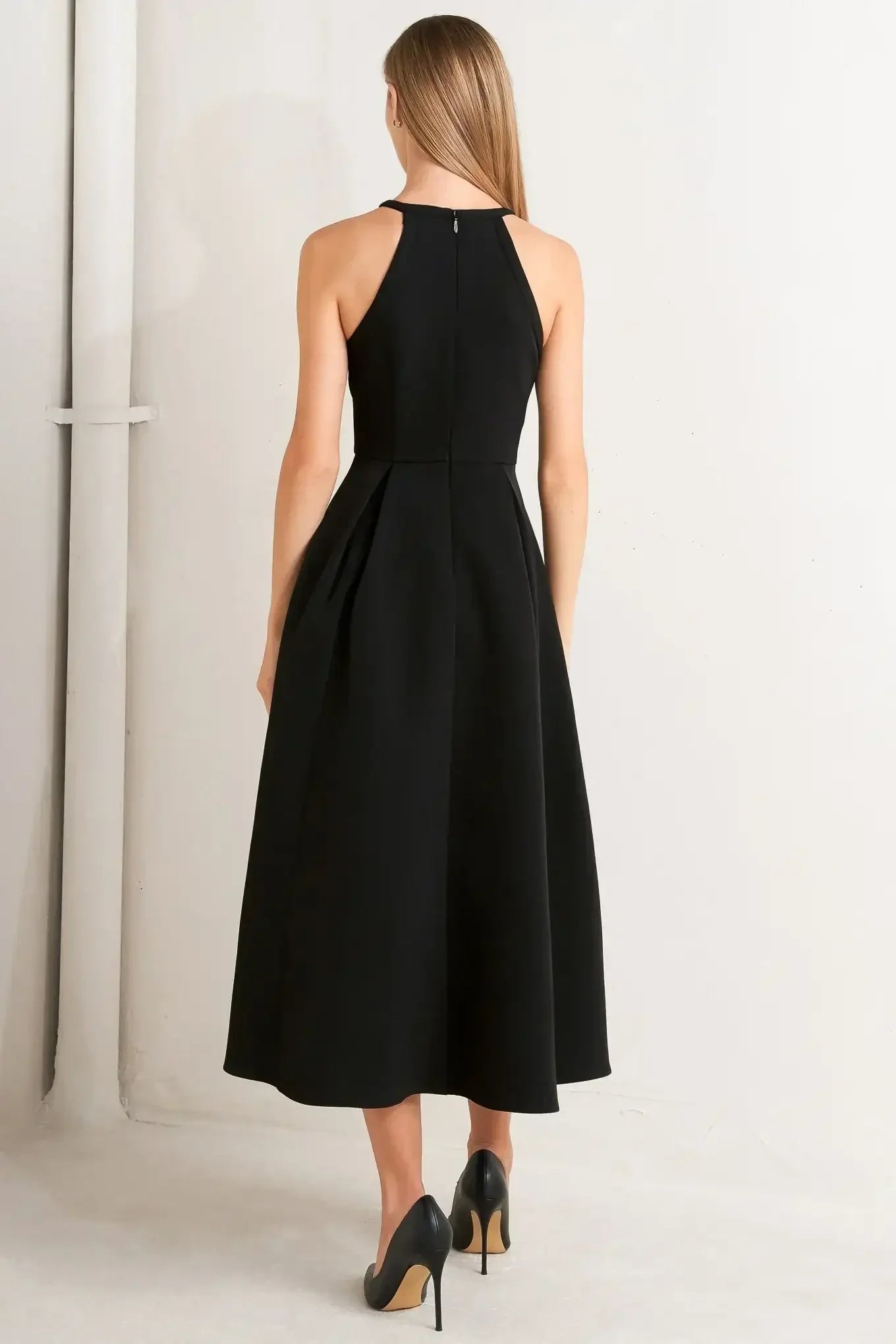 GALAXY CHARM BLACK MIDI DRESS