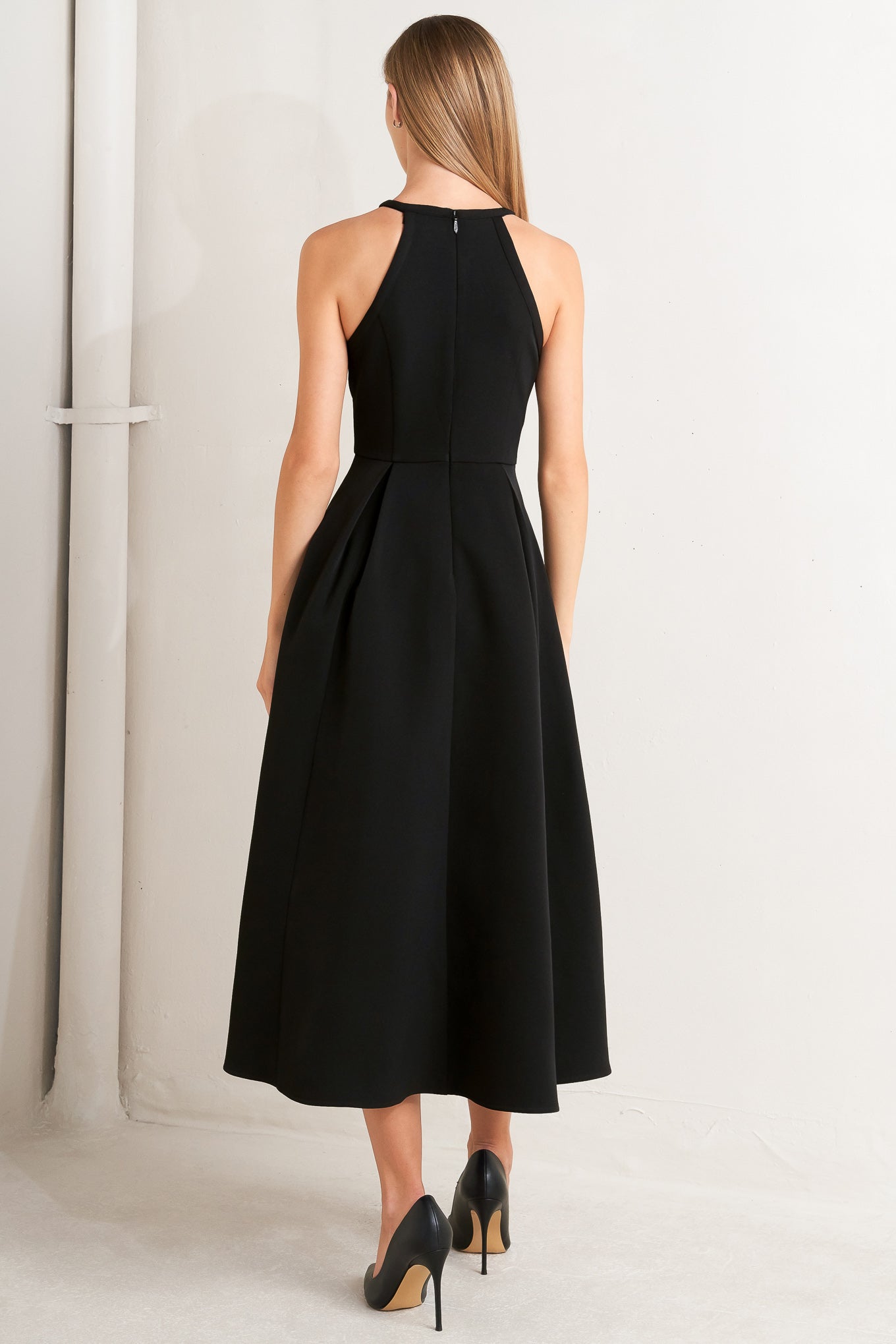 GALAXY CHARM BLACK MIDI DRESS