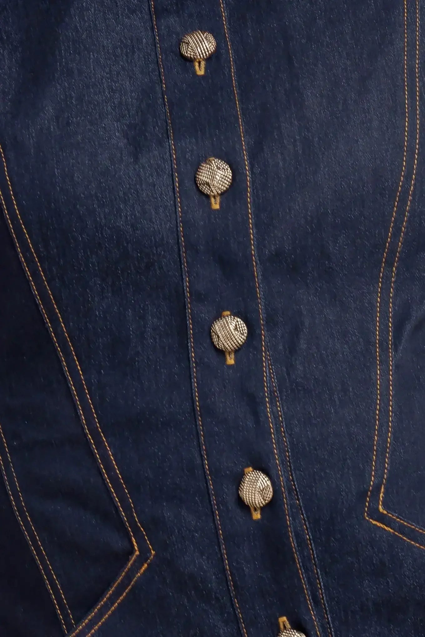 Navy denim dress with buttons