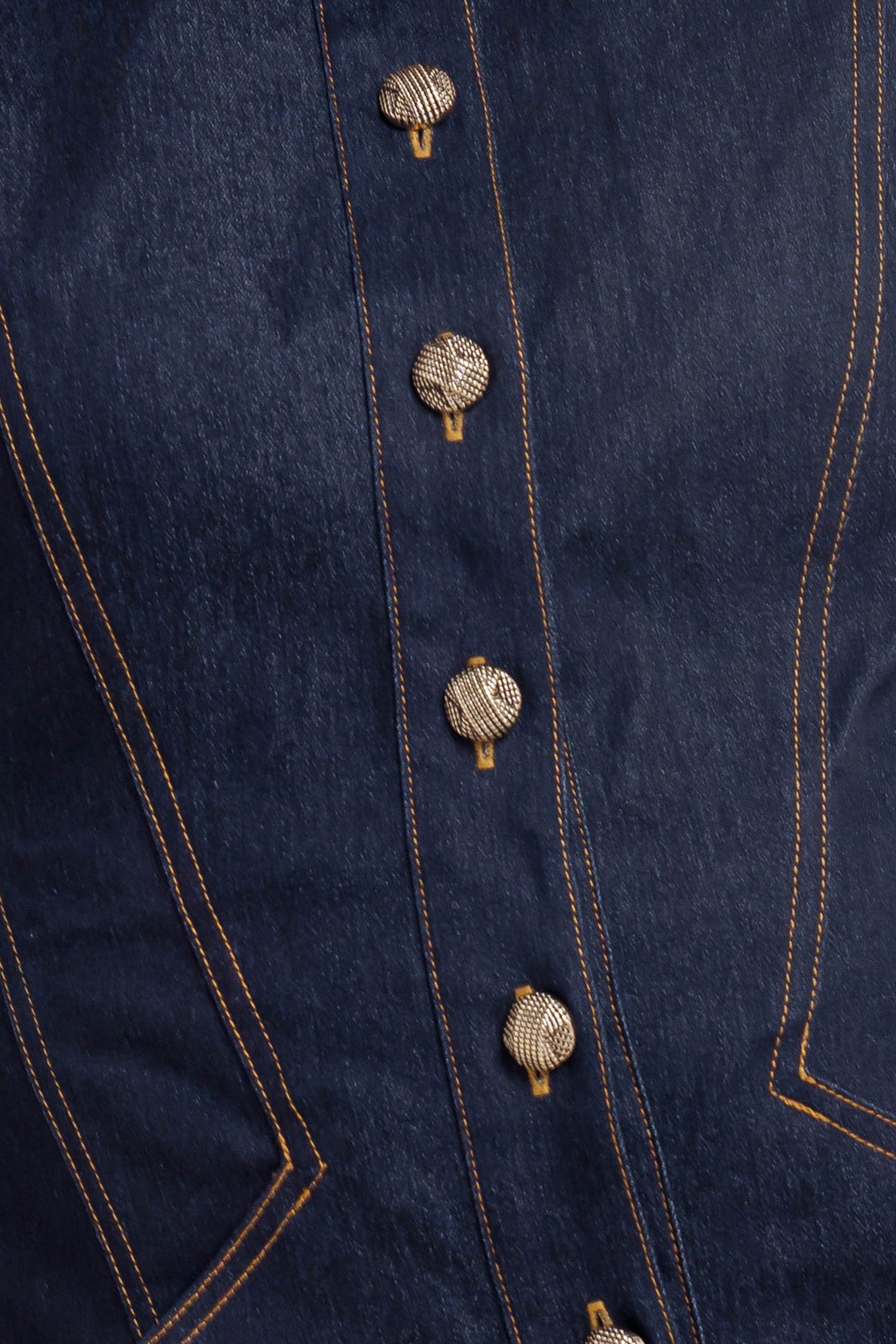 Navy denim dress with buttons