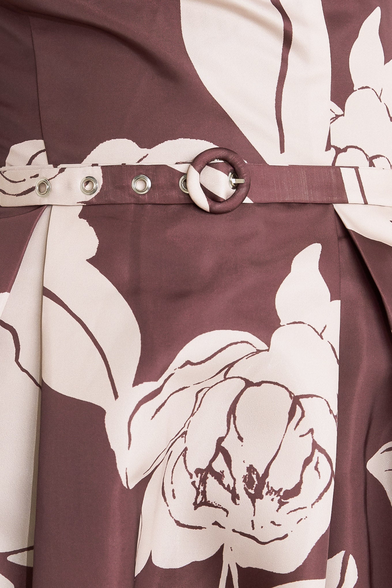 VINTAGE BLOOM STRAPLESS BURGUNDY MIDI DRESS