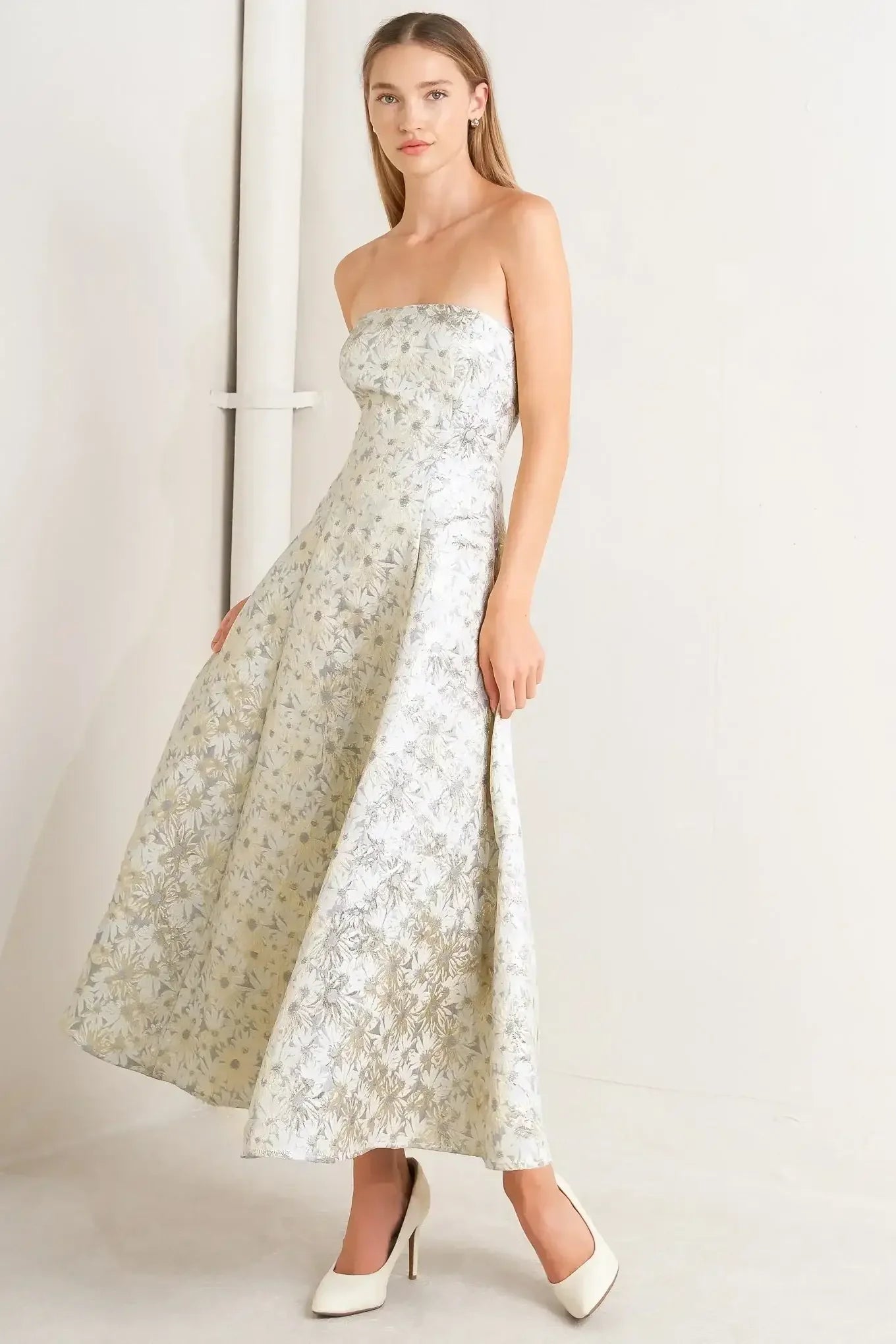 Strapless floral dress