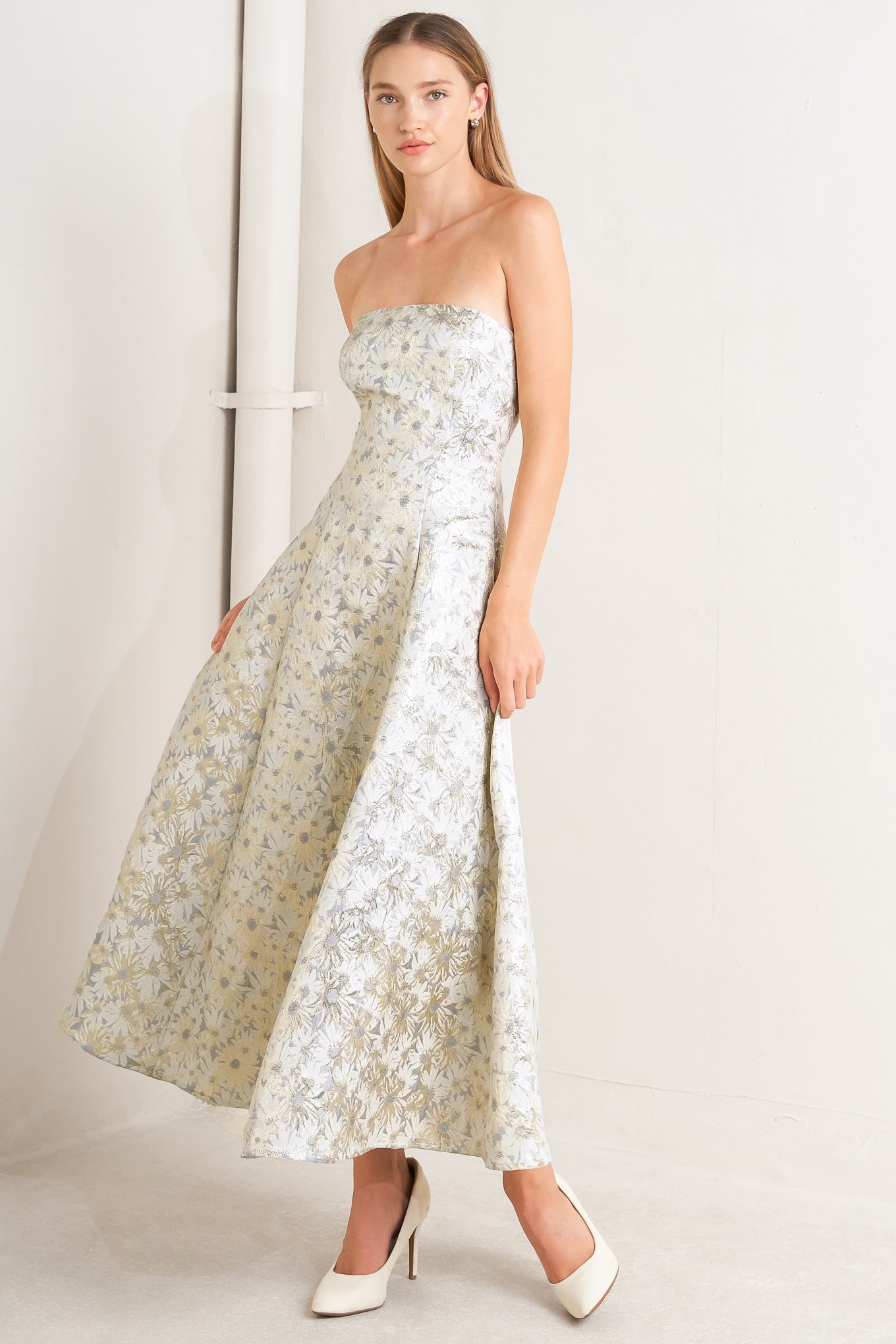 Strapless floral dress