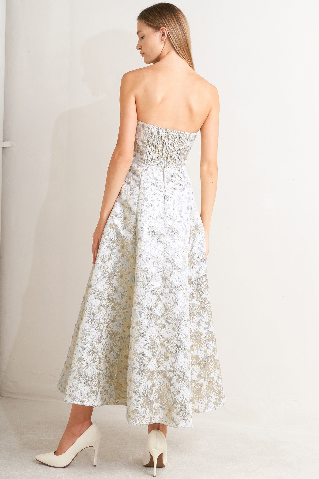 Strapless floral dress