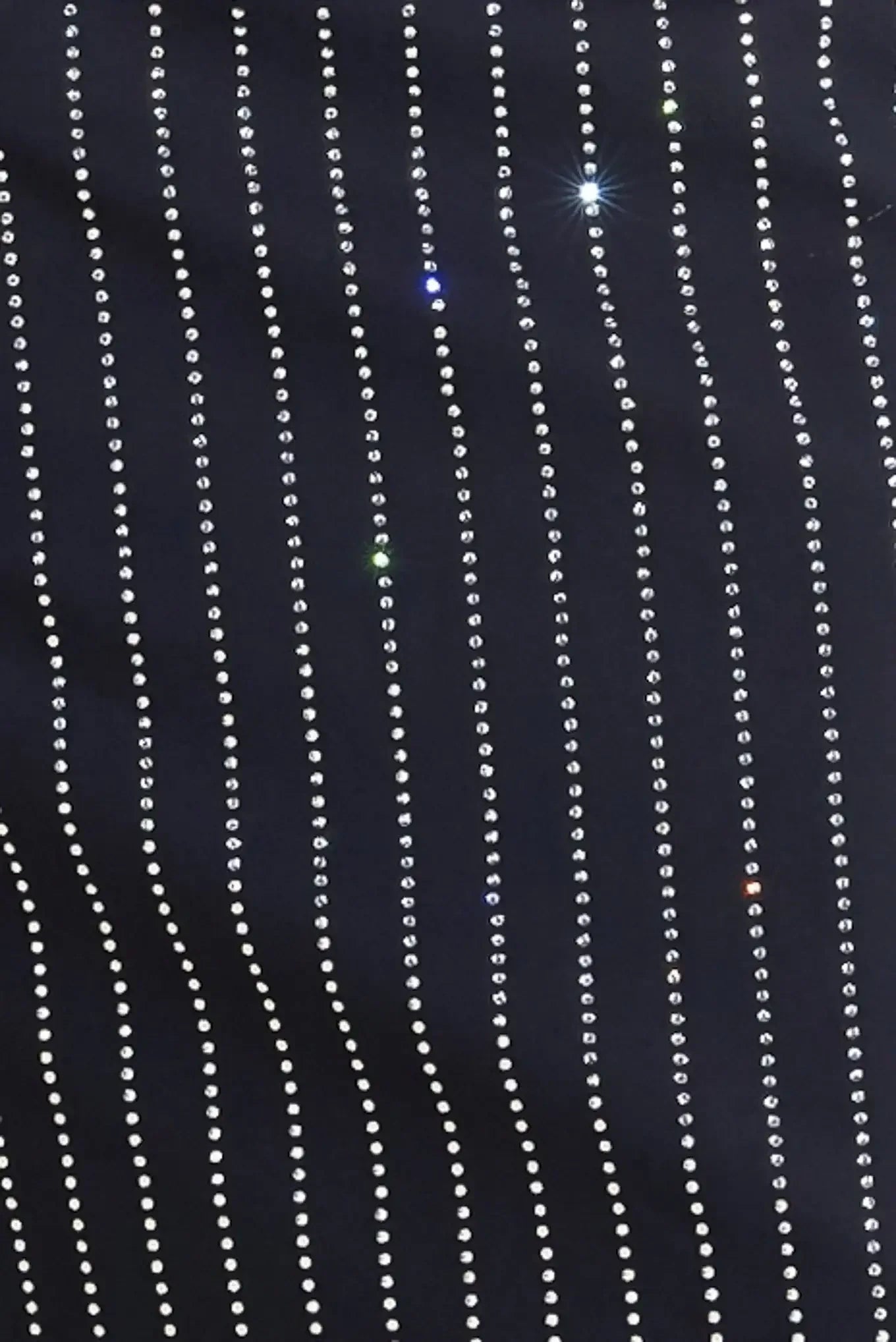 VERTICAL MICRO CRYSTAL NAVY MIDI DRESS