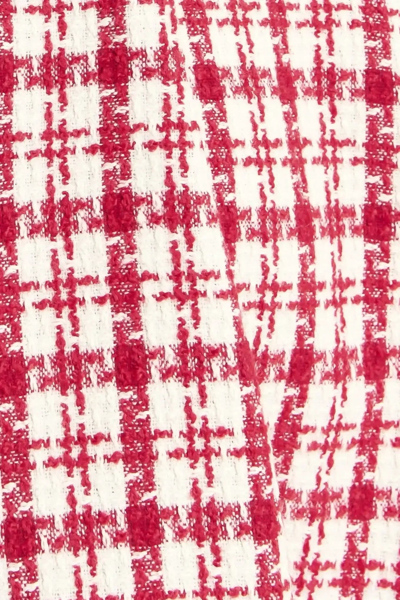 RED CHECK TWEED MINI DRESS