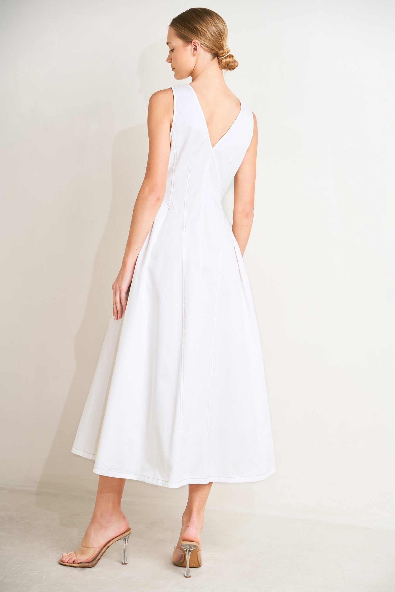 ELEGANTLY YOURS WHITE MIDI DRESS