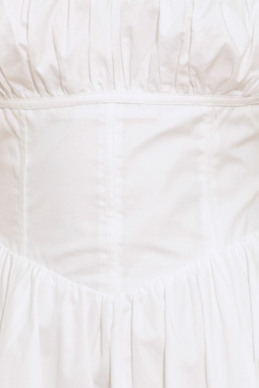 SWEETHEART SERENADE WHITE MIDI DRESS